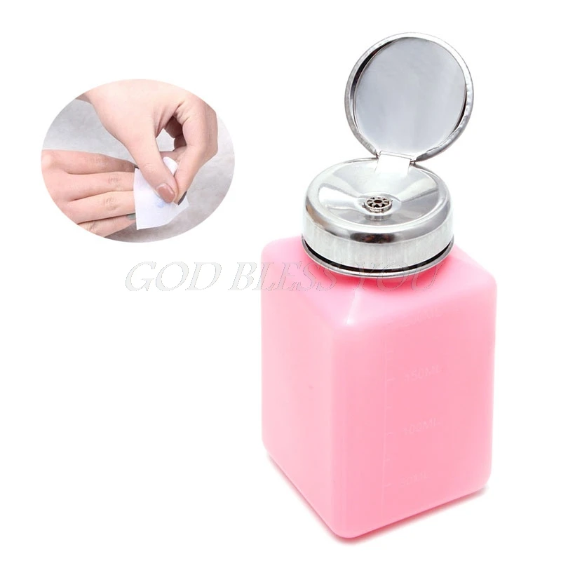 Empty Pump Dispenser Container Cleaner Nail Polish Remover Liquid 200mL Bottlein Nail Polish