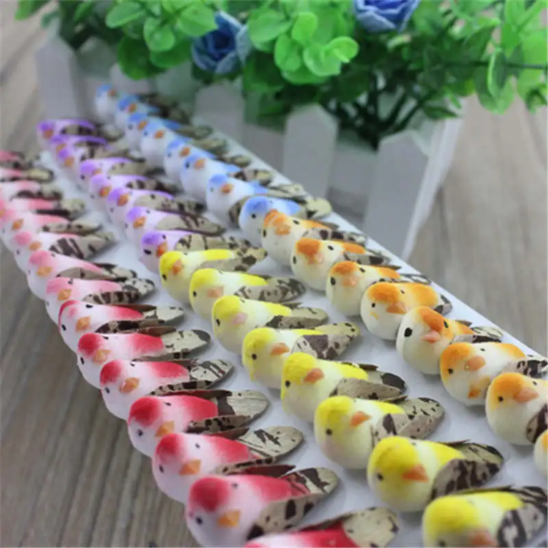 

Pastoral Mini Birds Creative Simulation Little Bird Decoration Mini Crafts Desktop Set 48PCS Random mix