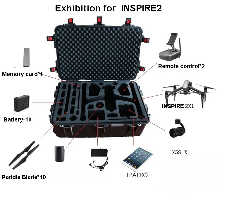 Водонепроницаемый защитный чехол для DJI INSPIRE1/INSPIRE2, высококачественный ударопрочный чехол для тяги, защитный чехол, подкладка EVA на заказ