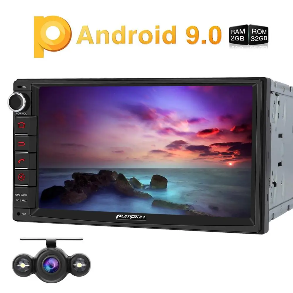Тыква Универсальный Android 9 0 GPS 2 Din 7 "автомобильный Радио Аудио плеер без DVD