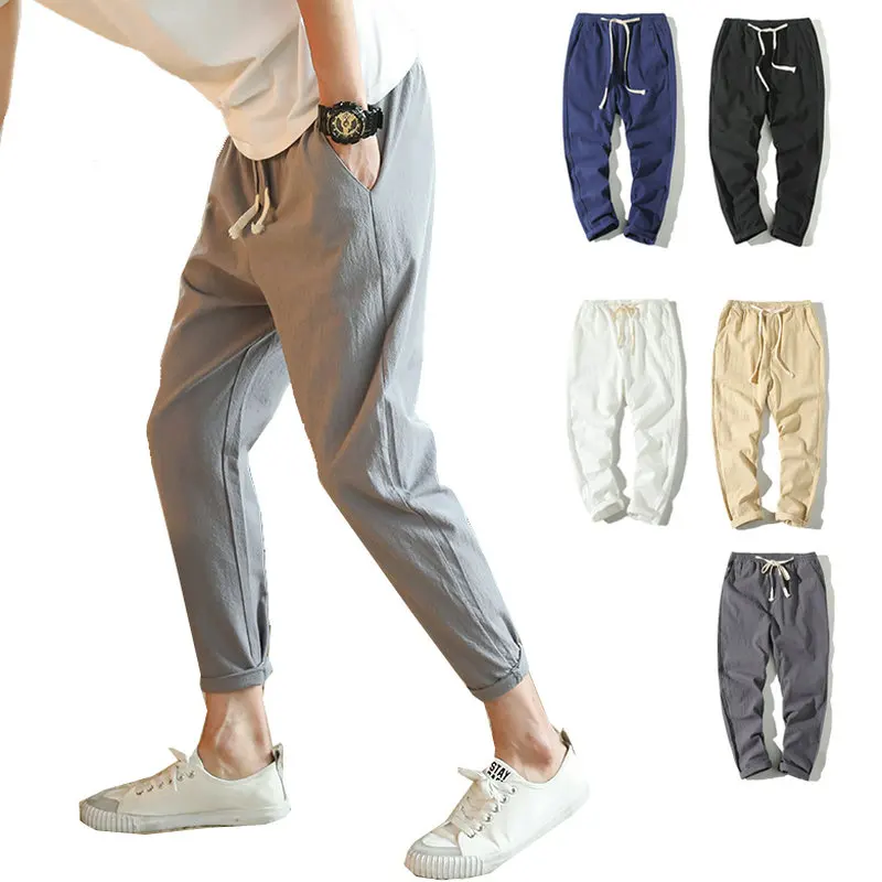 

2019 Men Casual Comfortable Harem Pants Loose Homme Jogger Pants Drawstring Male Trousers Plus size Chinese Style Pants