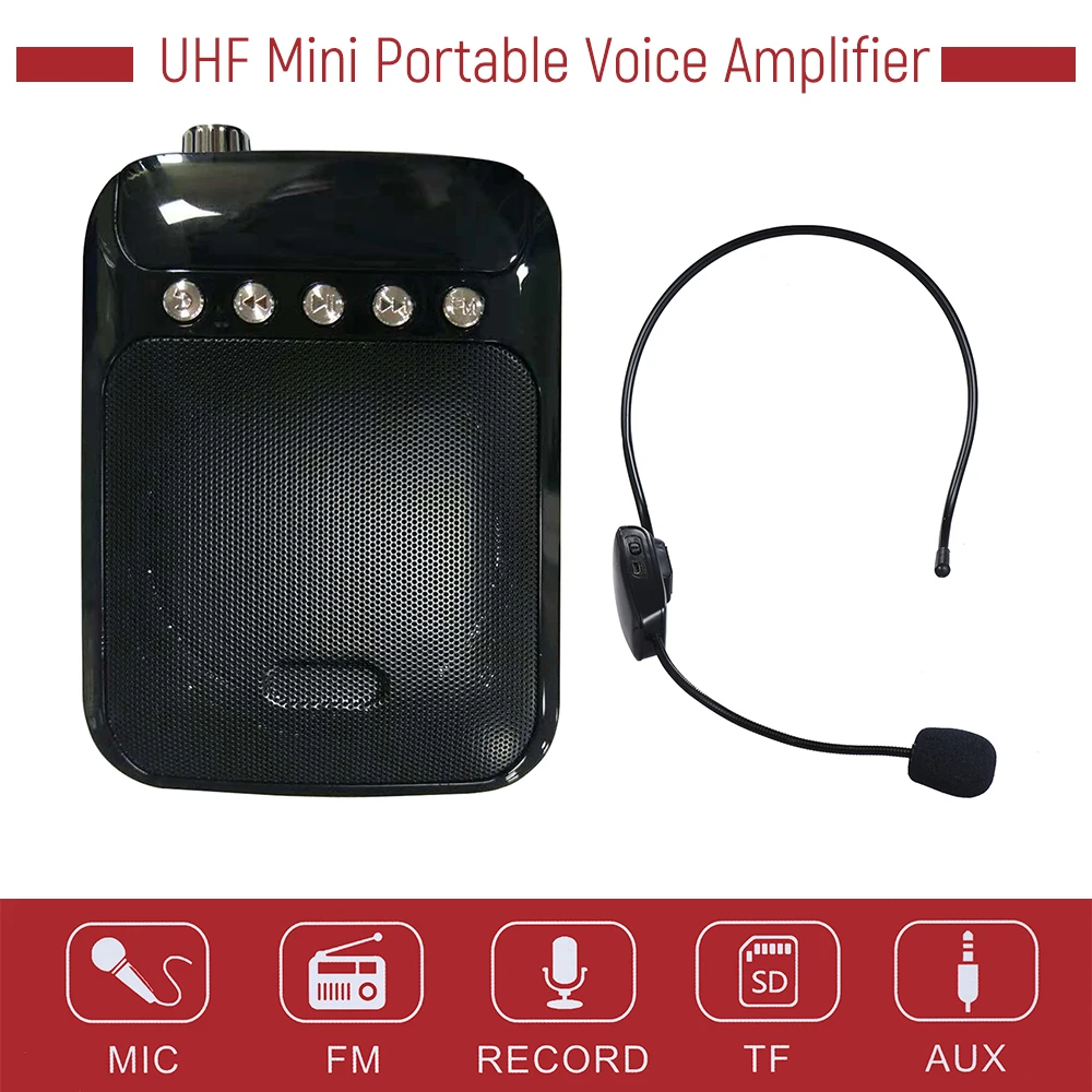 UHF Mini Portable Voice Amp Amplifier Loudspeaker FM Radio