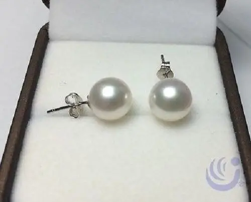 

Free Shipping >>>> PERFECT Round 9-10 MM AAA+ WHITE AKOYA PEARLS EARRING 14K WHITE GOLD