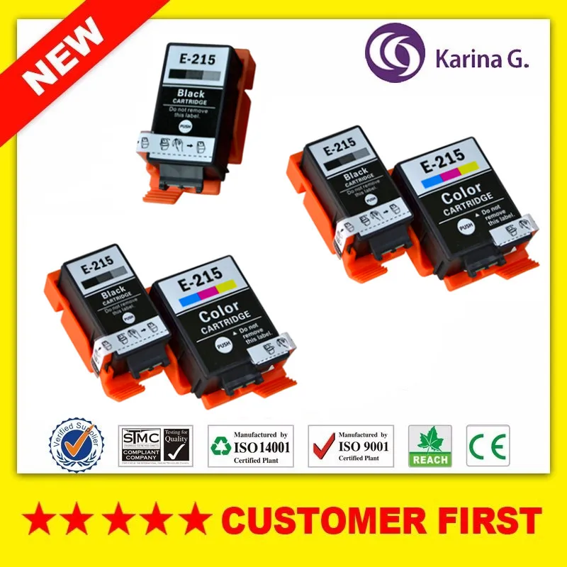 

5PCS Compatible ink cartridge for T215 BK T215 C T215 for EPSON WorkForce WF-100 For T215BK T215C