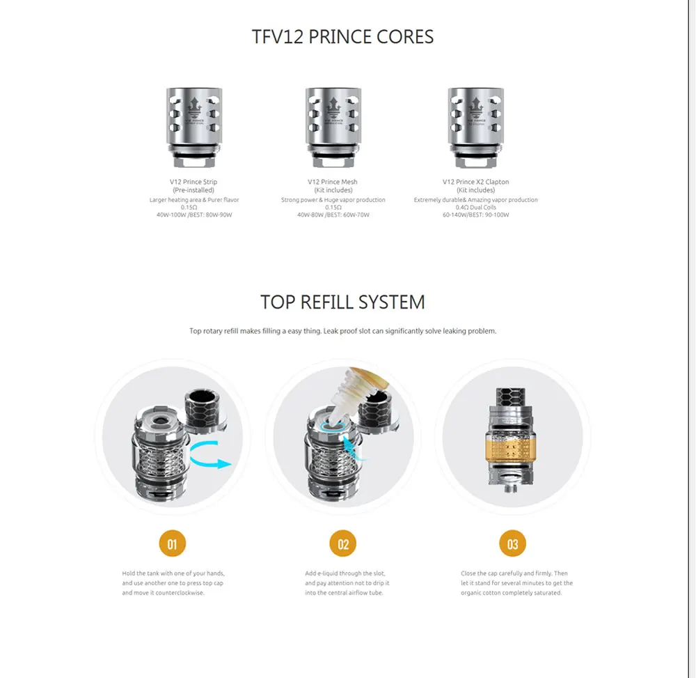 Pre-sale SMOK Electronic Cigarettes Atomizer Smok TFV12 Prince Cobra Tank 7ml Capacity with 0.15ohm StripMesh Clapton Coil Head (13)