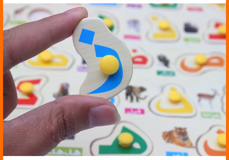 Candywood 3D Арабская буква алфавит головоломки Дети для раннего обучения по системе Монтессори Образование Деревянные руки царапинам доска игрушечные лошадки ребенок