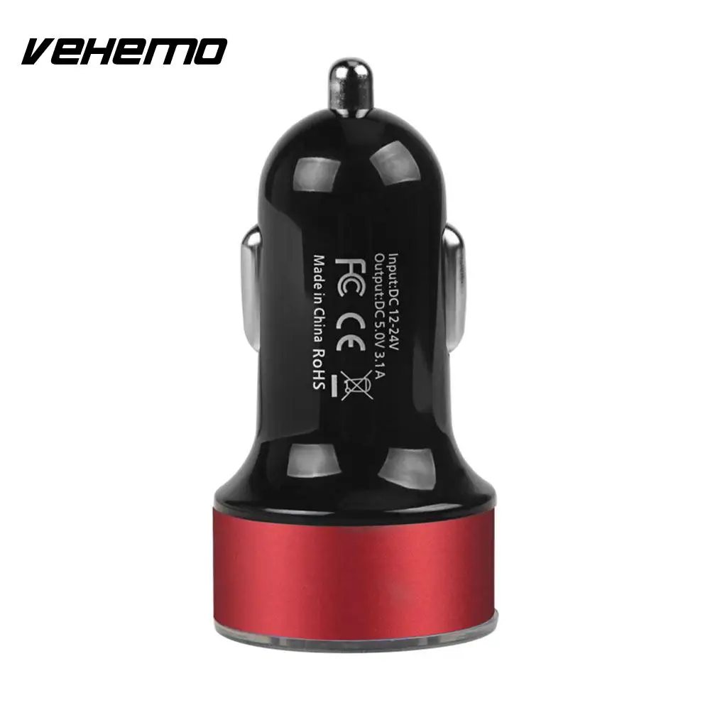 Vehemo Dual USB Автомобильное зарядное устройство автомобильное зарядное устройство gps навигатор автомобильное быстрое зарядное устройство Универсальный Смарт-коврик - Название цвета: Red