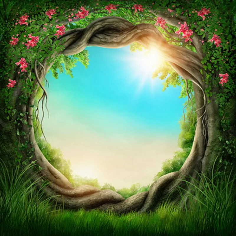 Newborn Photography Backdrop, Children Portraits Photoshoot Background, Natural Spring forest landscrape photo backdrops D-8880