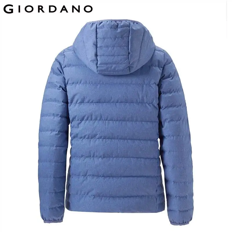 Giordano женский тонкий пуховик с капюшоном из натурального гусиного пуха данная