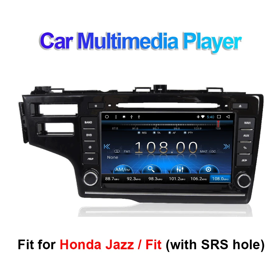 Top Android 7.1/8.1 Car DVD Multimedia Player For Honda Fit/Jazz Left Hand Driving 2014- with SRS Hole Car Radio GPS Navigation 3