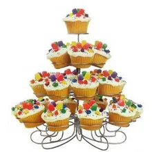 4 уровня дерево в форме кованого железа держатель для кексов Свадебный Праздничный торт подставка для десерта