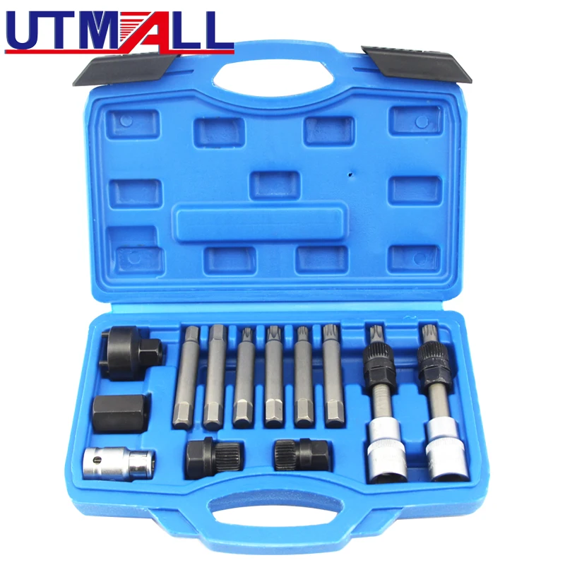 Ceny 13 sztuk Alternator koło pasowe ściągacz ściągacz silnik Auto zestaw narzędzi nowy