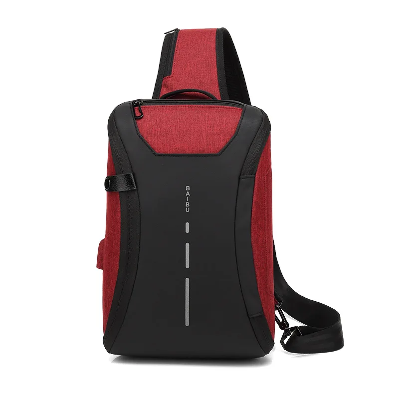Sling Bag Shoulder Backpack With Usb Unisex