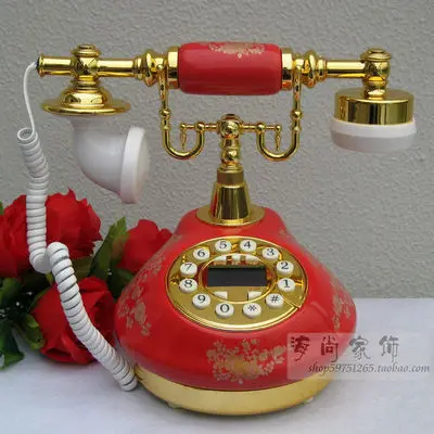 

The wedding red European Garden antique ceramic retro fashion cute caller ID telephone landline