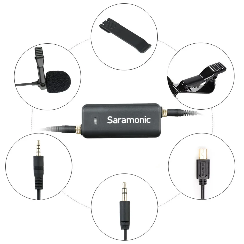 

Saramonic LavMic Premium Lavalier Microphone with 2-Channel Audio Mixer and Outputs for iPhone/Android Smartphones GoPro DSLR