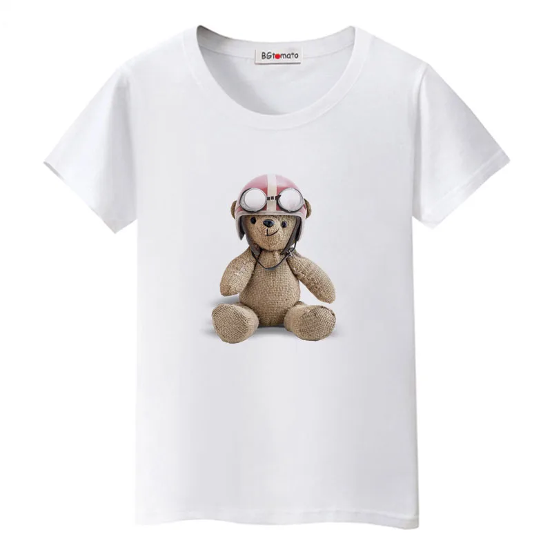 BGtomato Teddy футболка с медведем Прекрасная 3D футболка Женская harajuku футболка женская забавная camiseta mujer Teddy bear Футболка женская - Цвет: 3