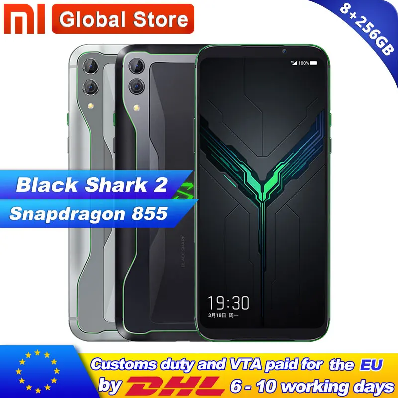 Xiaomi Black Shark 2 8 Гб 256 ГБ игровой телефон Snapdragon 855 восьмиядерный смартфон 48 + 12MPCamera 4000