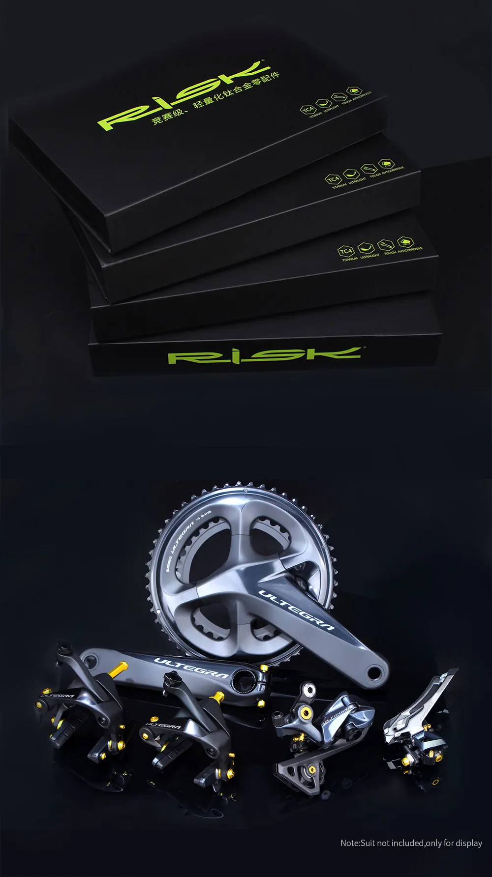 Риска 49 шт./компл. Титан сплав TC4 C суппорт+ стоп-сигнал+ передние и задние переключатели болты винт для Shimano Ultegra R8000 дорожный велосипед