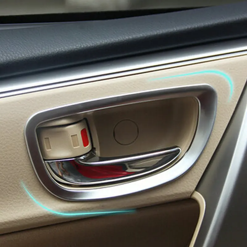 Car ABS CHROME INNER DOOR HANDLE COVER BEZEL GARNISH TRIM INSIDE FRAME