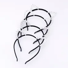 TDQUEEN повязка на голову, аксессуары, полные стразы, кошачьи ушки, повязка на голову для маленьких девочек, модные свадебные украшения для волос тиары, короны