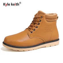 Kyle Keith Men Boots with Fur Winter Snow Boots Mens Outdoor Shoes Warm Footwear Rubber Ankle Boot Winter Shoes