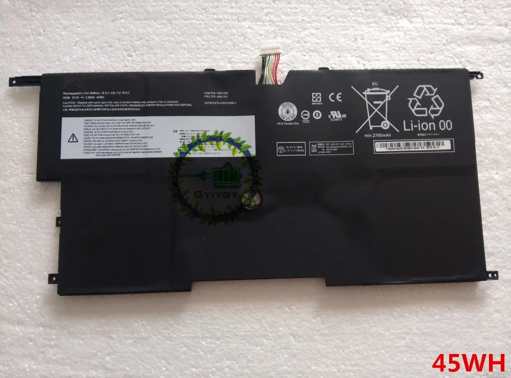 Аккумулятор для ноутбука 45wh 45N1700 45N1701 45N1702 45N1703 Lenovo ThinkPad X1 Carbon Gen 2 20A7 20A8