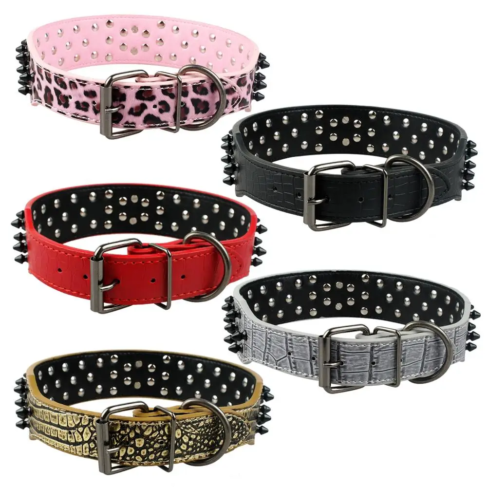 Cheap Large Dog Collars Spiked Studded Leather Dog Pet Collar Neck for sale online Free Shipping ...