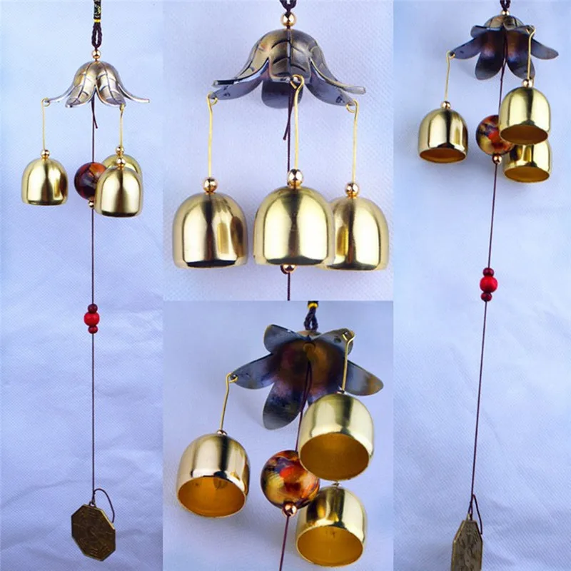 LS4G Hanging Wind Chime Bell Chinese Oriental Lucky Metal Pagoda Feng