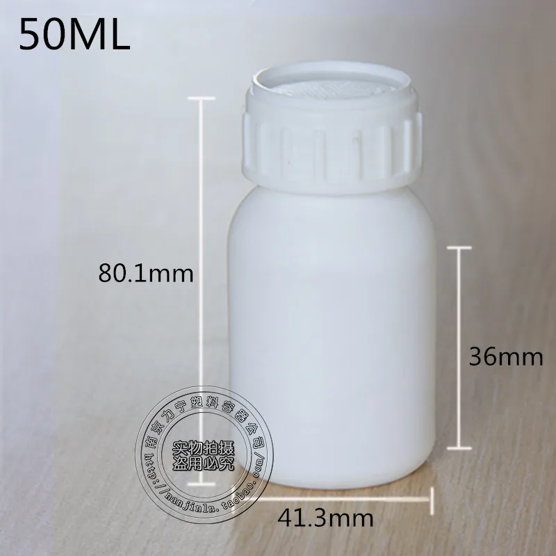 750 шт/коробка оптом пластиковые фторированные бутылки 50 мл Химический реагент контейнер для хранения пищевой кислоты щелочи стойкие