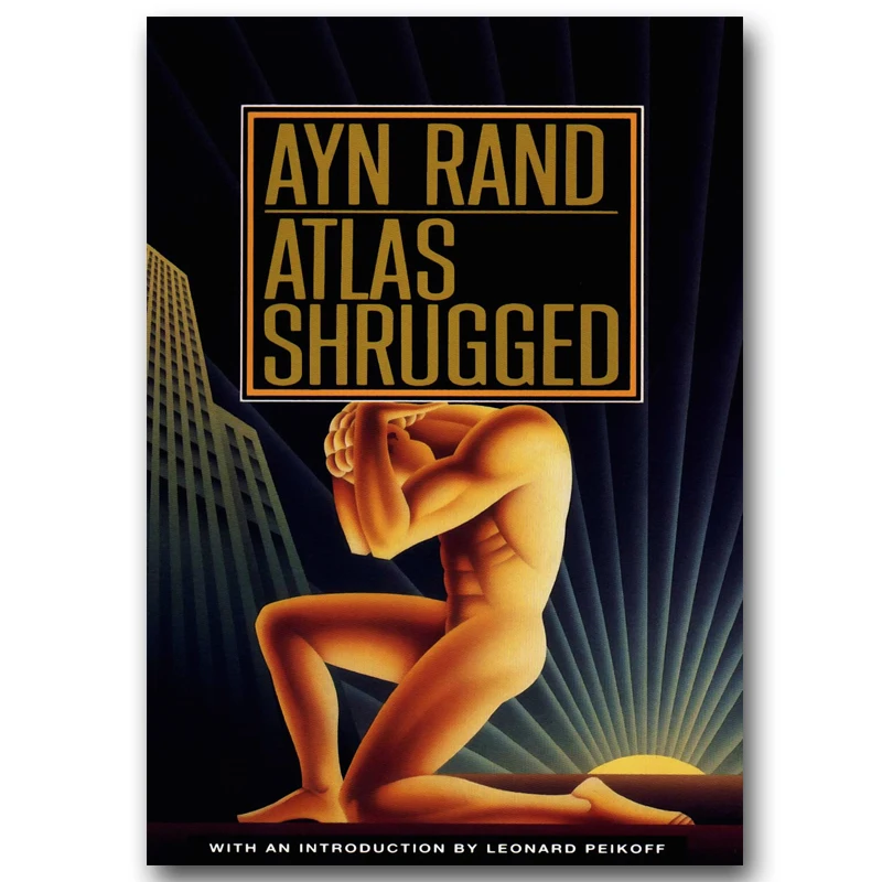 

ayn rand atlas shrugged Atlas (god) philosophy Movie poster Waterproof Canvas Fabric Printing Wall Art Decor printed painting