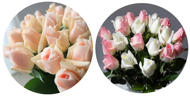 25 шт., настоящие сенсорные розы для банкета/дома/свадьбы, искусственные цветы, букет невесты, цветочные розы