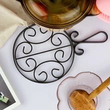 1 шт., железные изоляционные прокладки с ручкой, круговые анти-Горячие термостойкие изоляционные подушечки, кухонные настольные подушечки для здоровья, прекрасные