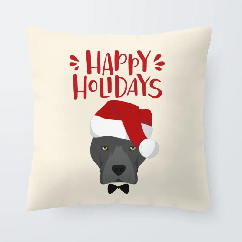 Милая Рождественская подушка для собак, чихуахуа, доберман, Великая Подушка, шотландская овчарка, кокер, спаниель бомей шнауцер, наволочка