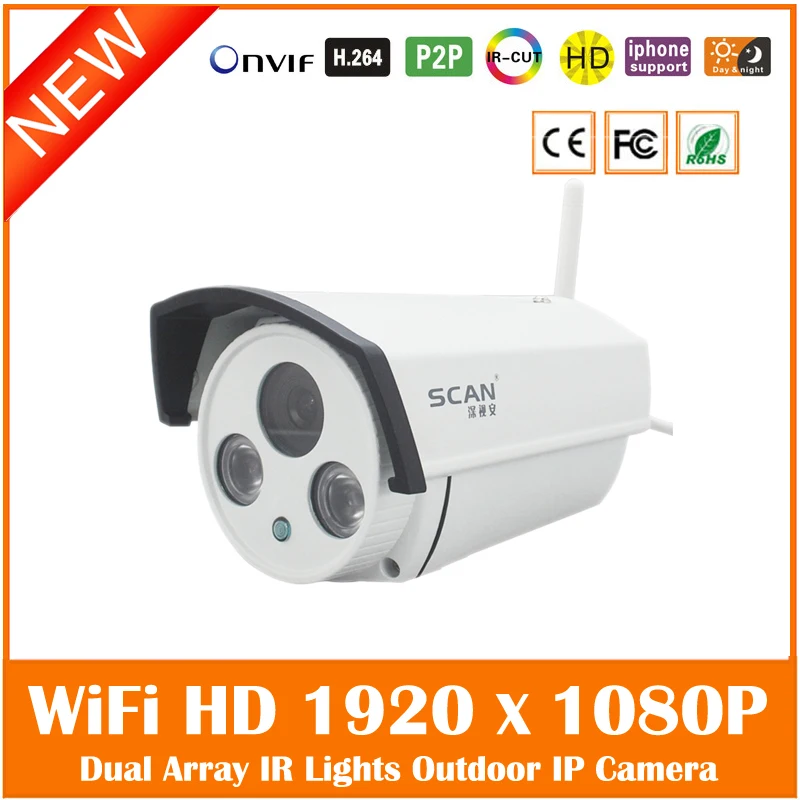  Hd Wifi Ip Camera 2.0mp Wireless Onvif Waterproof Outdoor Home Cmos Cctv Surveillance Motion Detect Webcam Freeshipping Hot  