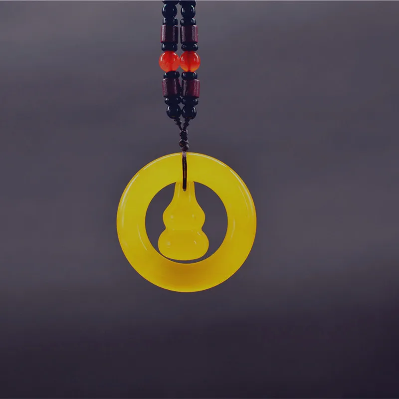 QIANXU халцедон ожерелье кулон ручной работы счастливый благословения хорошее