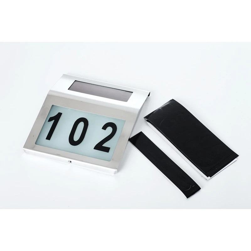 Emissor de Luz Luzes do Jardim da Lâmpada ao ar Movido a Energia Número da Casa da Lâmpada de Iluminação ao ar Diodo Solar Livre Inoxidável Lumination Doorplate 9 Lâmpadas solares