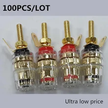 100PCS goodsale 42mm Amplifier Speaker Terminal Board Connector Gold Plated Binding Post For 4mm Banana Plug Jack Connector цена 100PCS goodsale 42mm Amplifier Speaker Terminal Board Connector Gold Plated Binding Post For 4mm Banana Plug Jack Connector цены онлайн