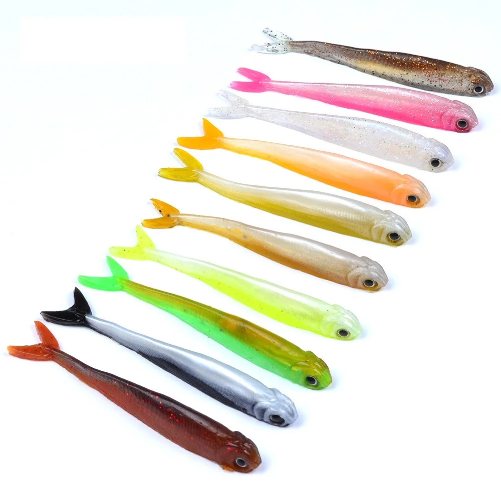 HiUmi Hot 10pcs without salt Fishing lures fishing bait 8.9cm 3.1g soft