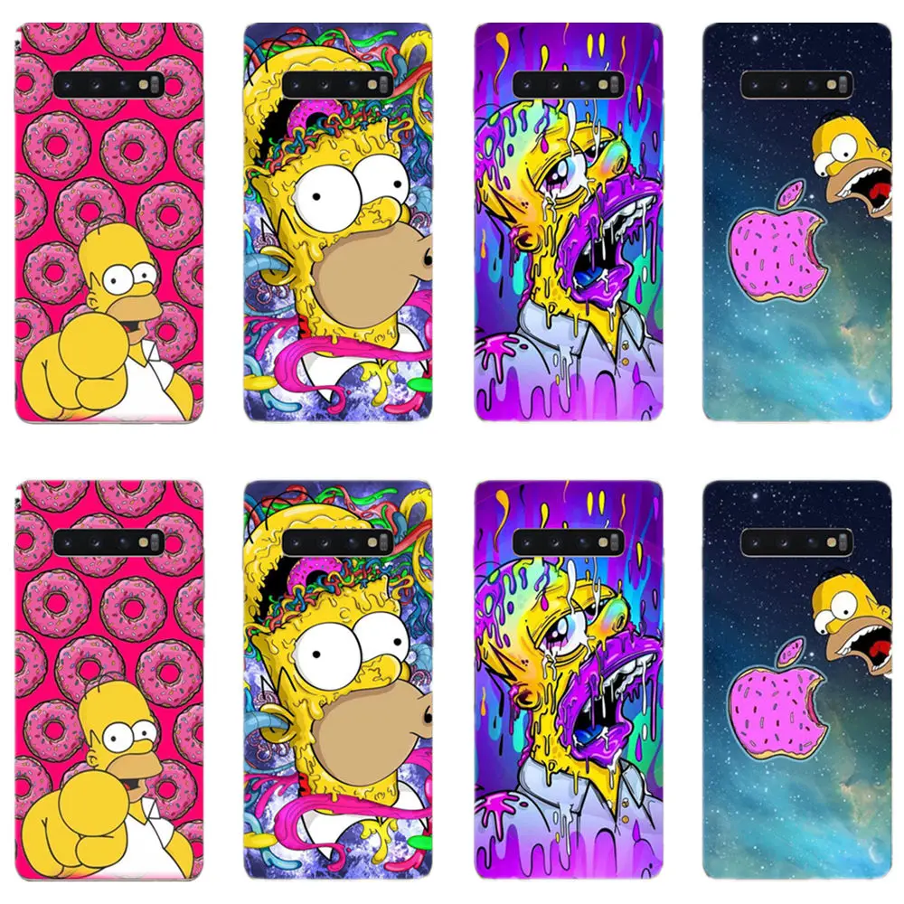 

Simpson eats the doughnut soft silicone phone back cover for Samsung Galaxy A30 A50 A10 2019 A3 A5 A7 A8 A750 2018 Plus