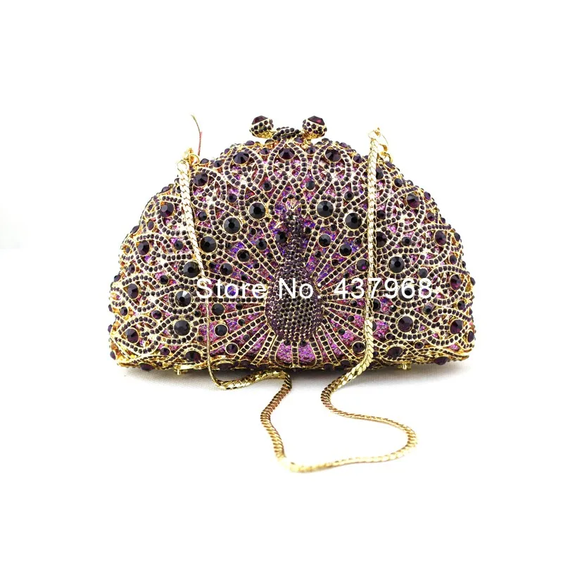 purple peacock crystal bag5