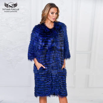 

Tatyna Furclub Real Natural Silver Fox Fur Coats With O-Neck For Female 2018 New Arrival Fashion Clothing Full Pelt Outerwear