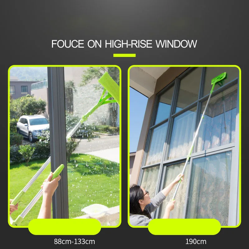Telescopic Washing Cleaning Brush Glass Window High-rise  Sponge Cleaner Brush Dust Clean household cleaning tools