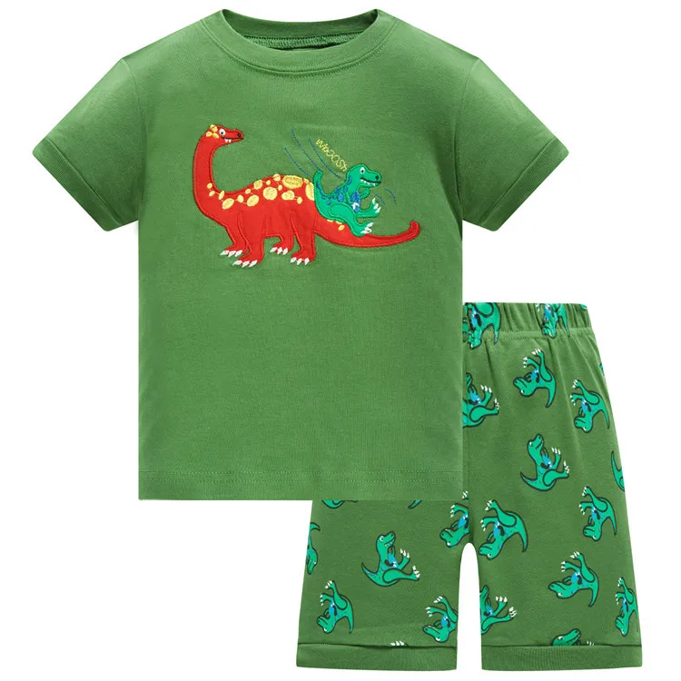 Г. Летние детские пижамные комплекты хлопковое ночное белье с короткими рукавами и рисунком для малышей Детская Пижама для мальчиков
