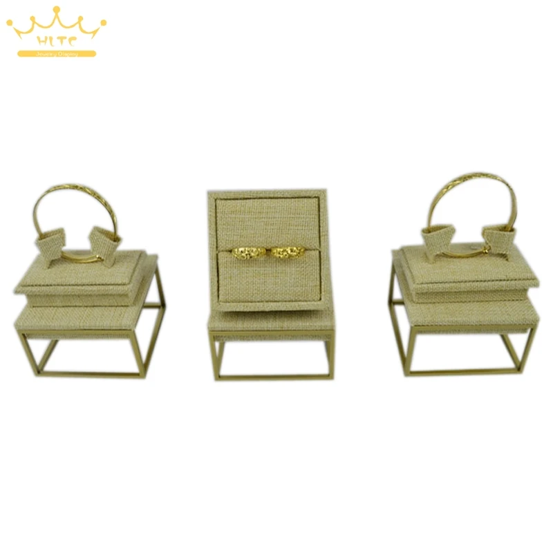 

Stainless Steel Jewelry Display Ring Stand Bracelet&Bangle Display Linen Jewellery Showed