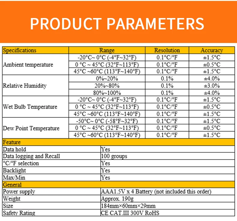 Protmex MS6508 цифровой измеритель температуры и влажности Цифровой Psychrometer термометр гигрометр монитор влажности