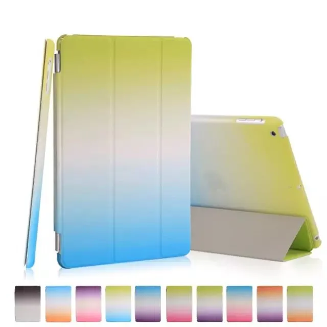 

Colorful Rainbow Stand Leather Case For ipad mini 1/2/3 Flip Silk Slim Clear Transparent Smart thin Cover for apple ipad Mini2