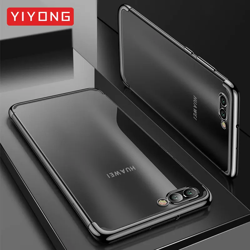 For Huawwei P Smart Case Soft YIYONG Luxury Plating Clear Coque Huawei + Plus 2019 Silicone Back Cover |