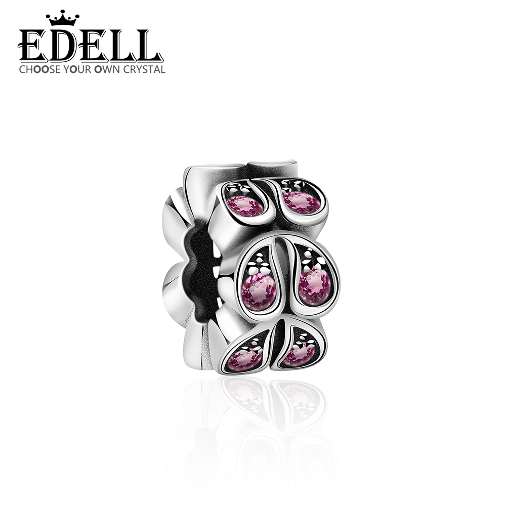 

EDELL 100% 925 Sterling Silver Brand New Eternal Charming Geometric Teardrop Isolation Beads Charm Original Charming Jewelry