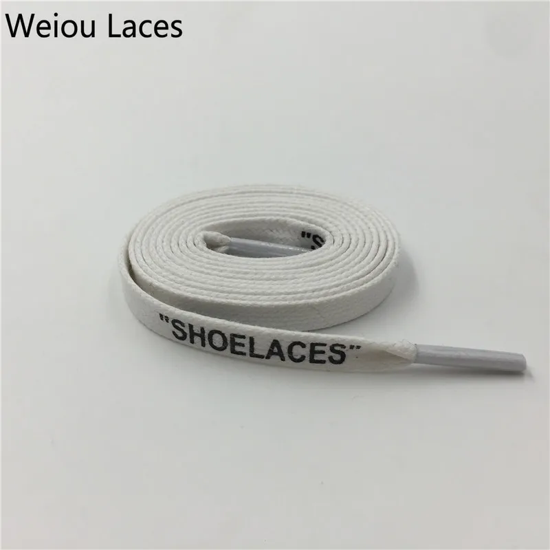 white flat waxed shoelaces