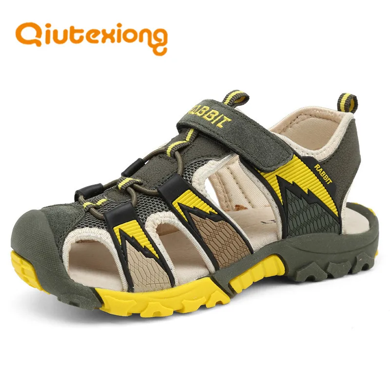 

QIUTEXIONG Boys Sandals For Child Shoes Kids Sandals Summer Child Beach Shoes Breathable Mesh Water Sandal Shoes Outdoor Cut-out